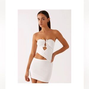 Peppermayo White Wild Roses Mini Dress
